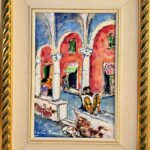 "Portici a Firenze" olio su tavola