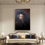 Autoritratto di Rembrandt contaminato olio su tela di Antonio Sciacca