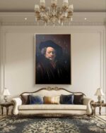 Autoritratto di Rembrandt contaminato olio su tela di Antonio Sciacca