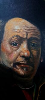 Autoritratto di Rembrandt contaminato olio su tela di Antonio Sciacca - immagine 11