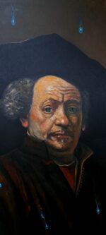 Autoritratto di Rembrandt contaminato olio su tela di Antonio Sciacca - immagine 6