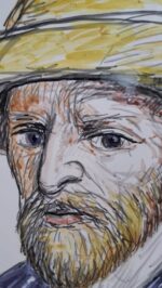 Piatto in Ceramica di Deruta Van Gogh Autoritratto 42 cm - immagine 5