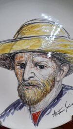 Piatto in Ceramica di Deruta Van Gogh Autoritratto 42 cm - immagine 2