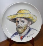 Piatto in Ceramica di Deruta Van Gogh Autoritratto 42 cm - immagine 8