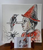 Piatto in Ceramica di Deruta Pinocchio quadrato 46 cm - immagine 4