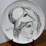 Piatto in Ceramica di Deruta Dea Greca Atena 46 cm