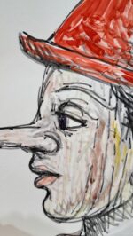 Piatto in Ceramica di Deruta Pinocchio quadrato 46 cm - immagine 5