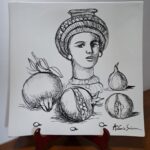 Piatto in Ceramica di Deruta Il Moro quadrato 46 cm