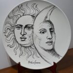 Piatto in Ceramica di Deruta Sole e Luna 46 cm