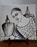 Piatto in Ceramica di Deruta Madonna Lignea quadrato 46 cm - immagine 10