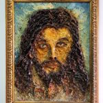 Cristo a rilievo, dipinto a olio su tavola